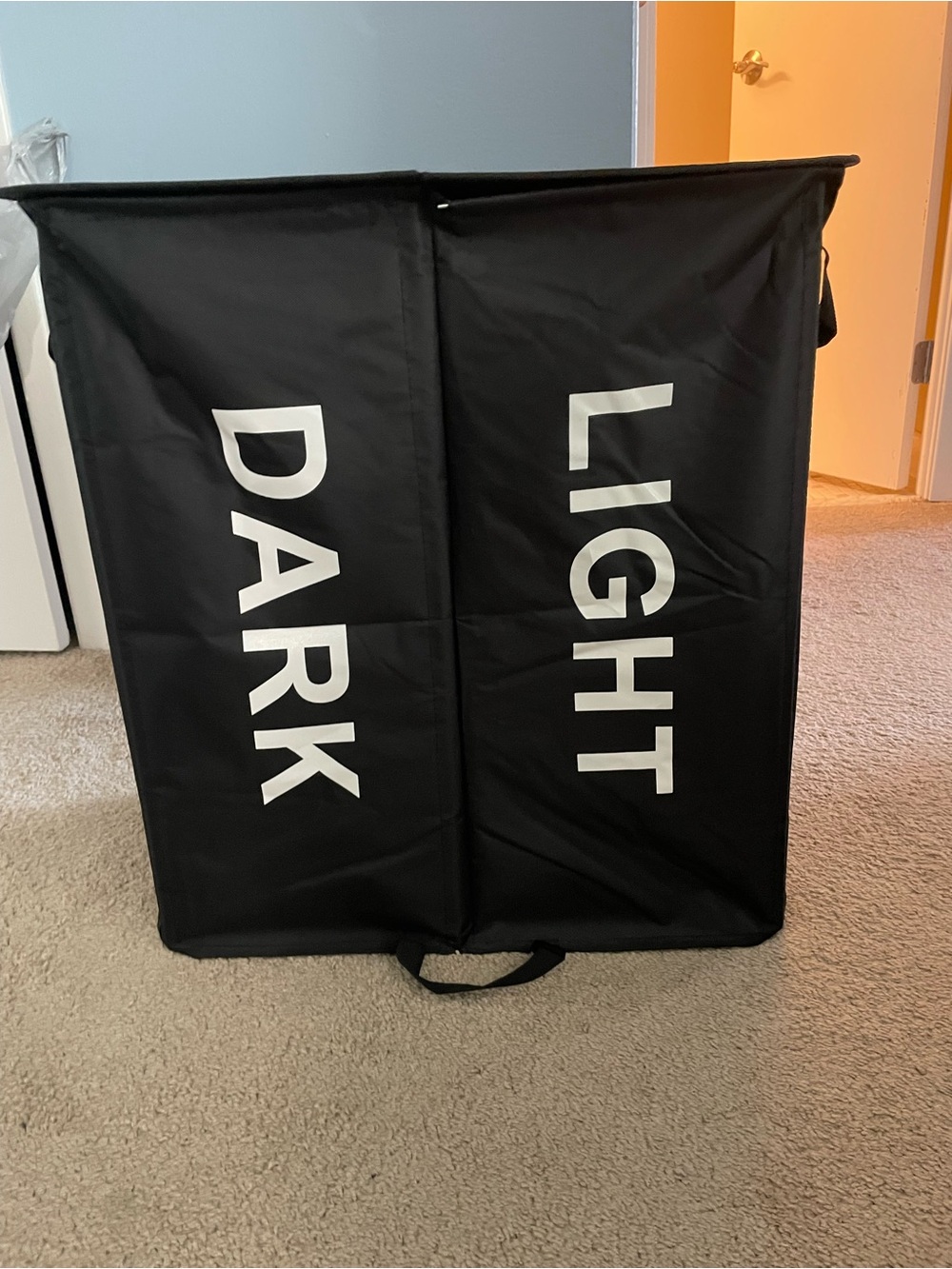 Amazon Black & White Dual-Compartment Laundry Sorter - DARK / LIGHT